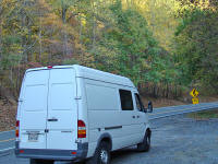 One of Total Truck Transport's Sprinter Cargo Vans out on the road in West Virginia